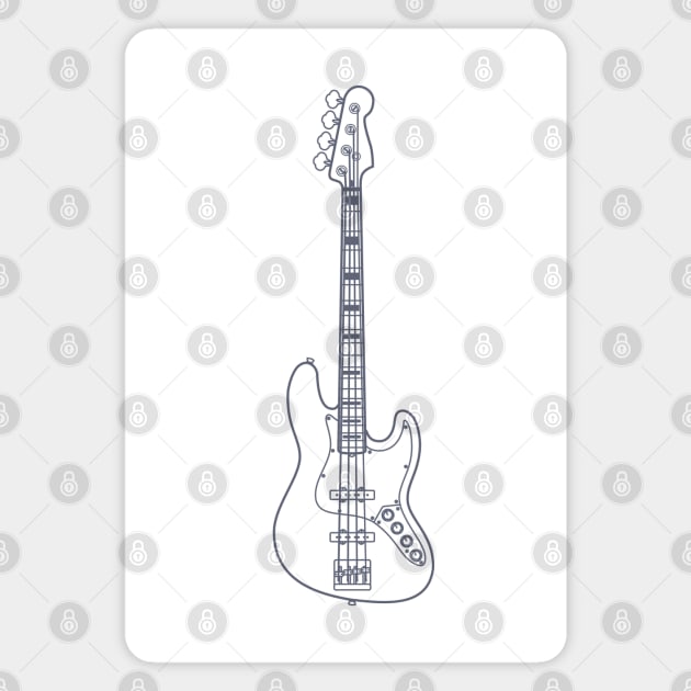 J-style Bass Guitar Outline Magnet by nightsworthy